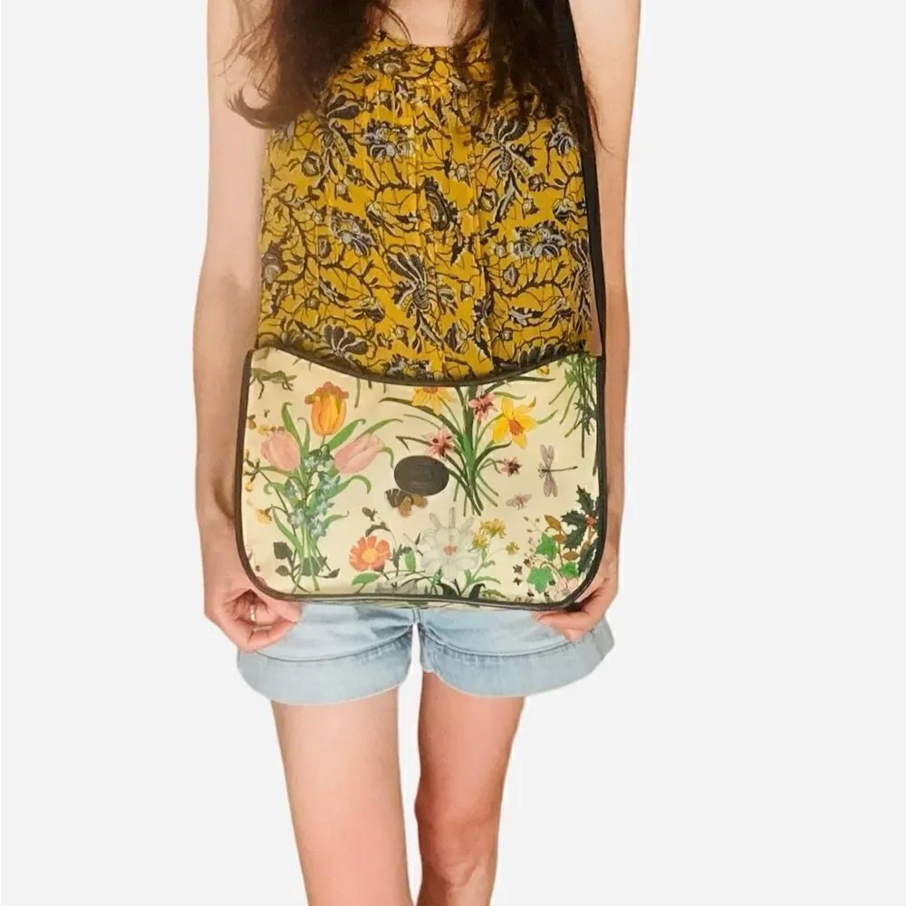 Gucci vintage floral crossbody black
